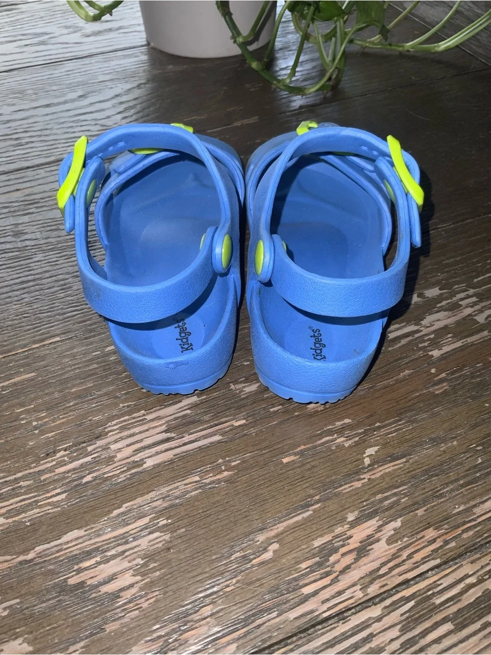 Kids Blue Sandals with Lime Accents & Red Slip-On Sneakers - Two-Pair Set Size 5
